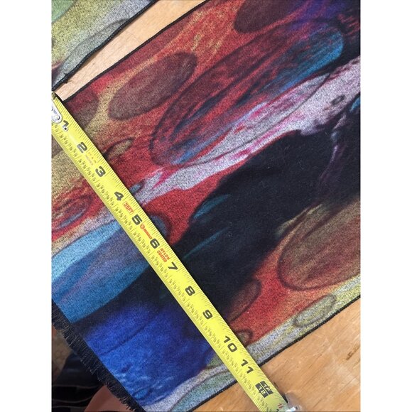 Gorgeous Vibrant Elegant Scarf Abstract Contemporary Reversible 76x11” - Picture 5 of 5